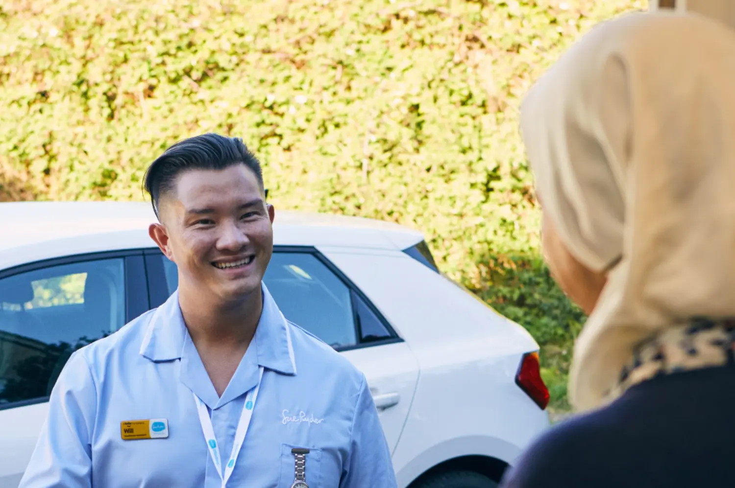 Healthcare professional talking with a patient