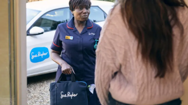 Nurse arriving at patient's home