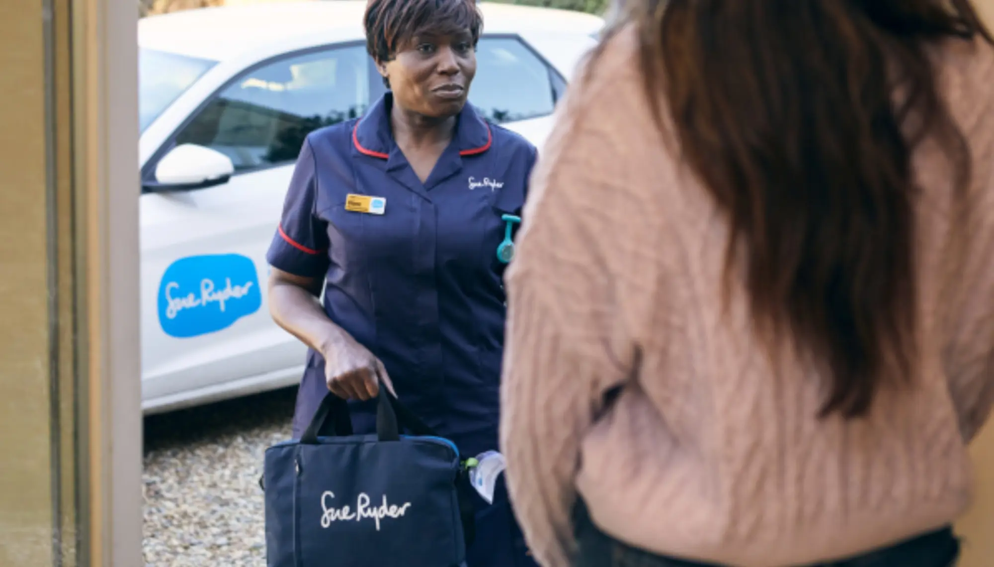 Nurse arriving at patient's home